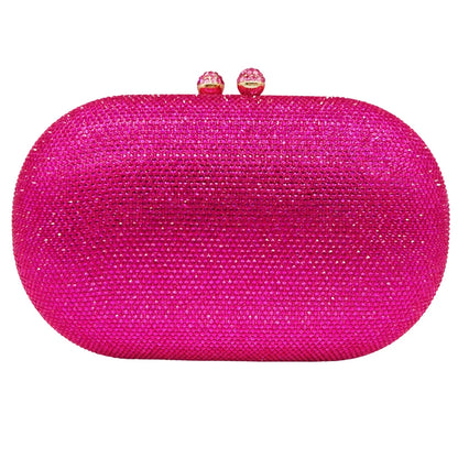 Middle East Diamond Embellished Evening Bag Pure Color Rhinestone Women's Clutch Handbag Polyester Daily Match Magnetic Buckle