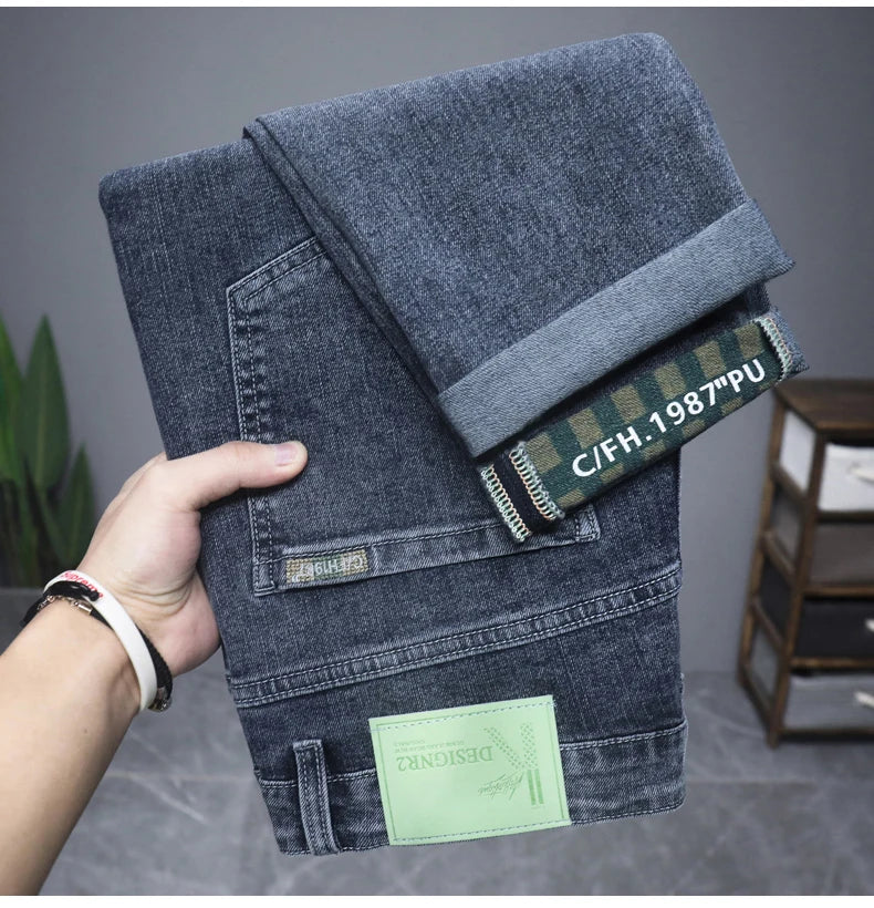 Hot Summer Jeans for Men, Trendy Korean Style, Slim Fit