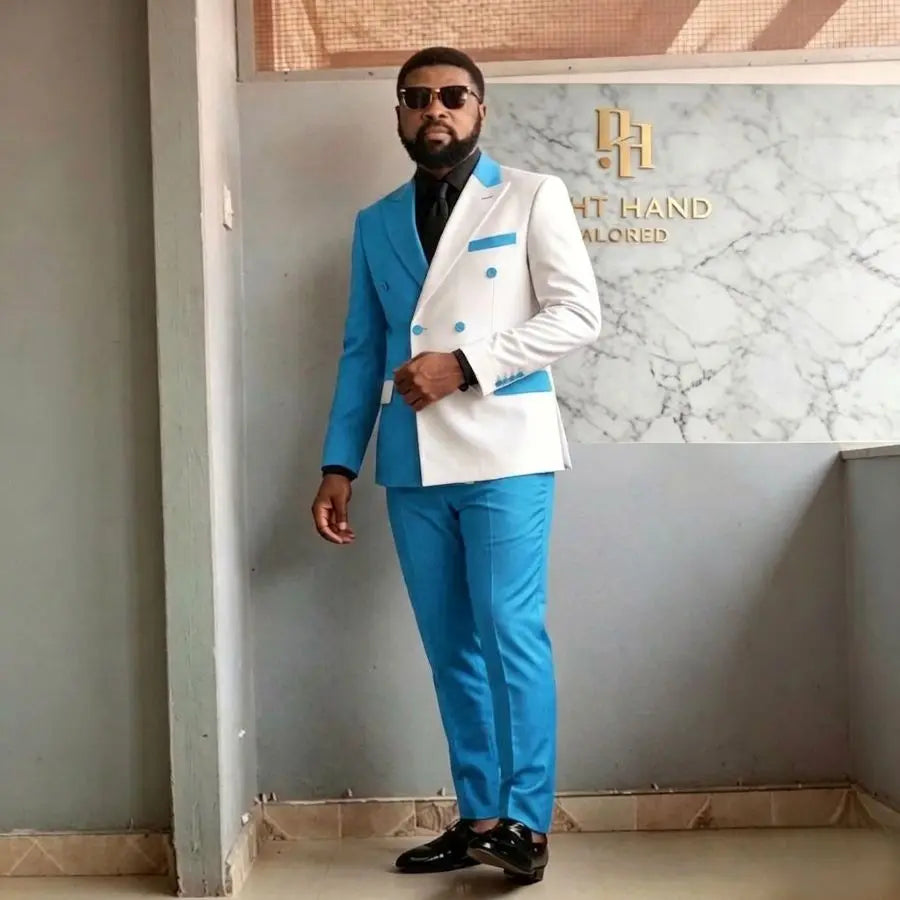 Double Breasted Wedding Suits for Man 2 Pieces Groom Tuxedo Slim Fit Formal Blazer Pants Set for Men Party Prom New Arrival 2026