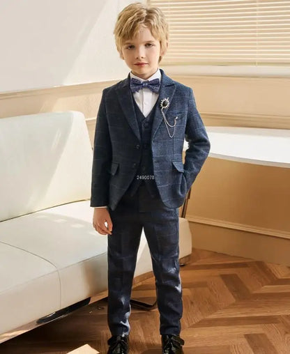 Flower Boys Wedding Suit Kids Formal Birthday Party Tuxedo Set Children Photograph Dress Child Performance Dance Show Costume