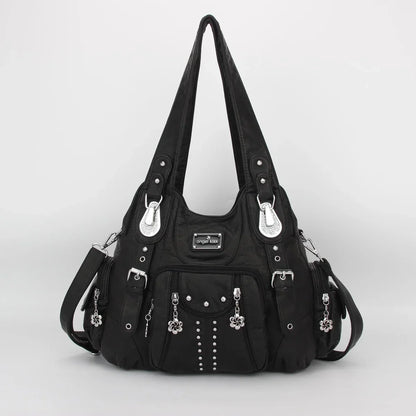 Vintage Bag Women Fashion Handbags PU Leather Shoulder Bags Female Satchel Big-capacity Shoulder Purse Bag Bolsa Feminina