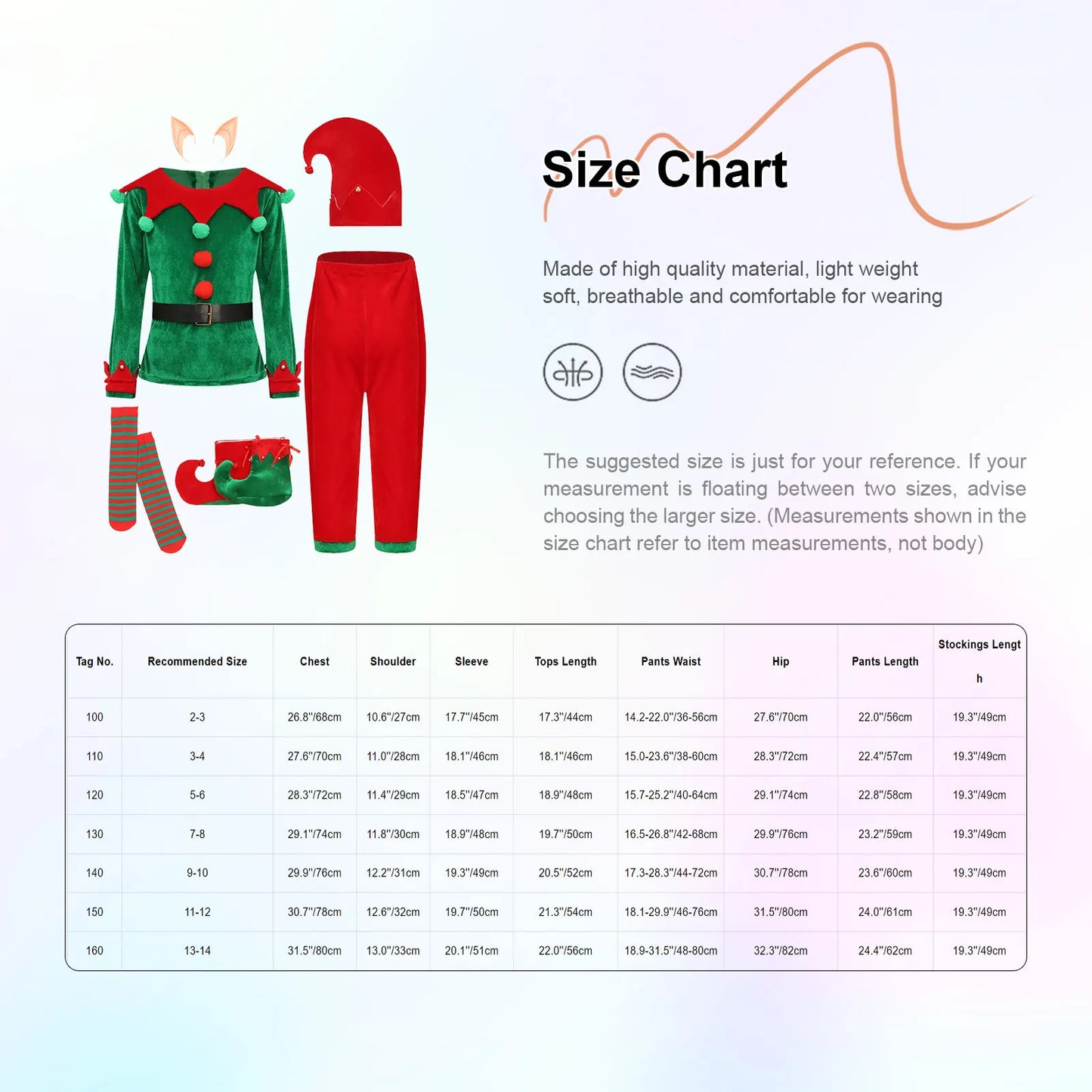 Boys Christmas Elf Costume Xmas Santa Clause Set with Shirt Pants Hat Elf Ears Belt Stockings Festivals New Year Fancy Dress Up