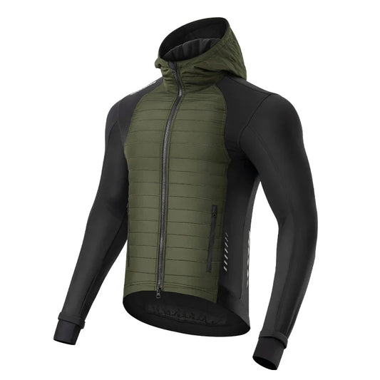 Winter Thermal Fleece Cycling Jersey Men's Ultralight Down Jacket MTB Road Bicycle Clothing Long Sleeve Ciclismo Coat