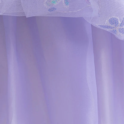 Little Mermaid Ariel Princess Costumes Young Girls Purple Dress Kids Cosplay Carnival Gown Birthday Tutu Dresses Summer New Wear