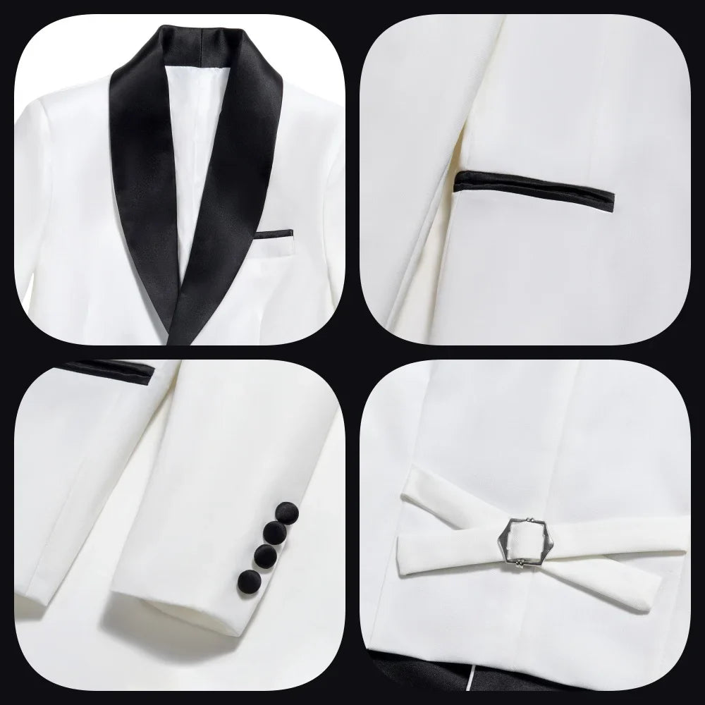 Fast Delivery Formal Boys Suit Set 4PCS Elegant White Piano Photography Suit Kids Party Ceremony Costume Party Suit