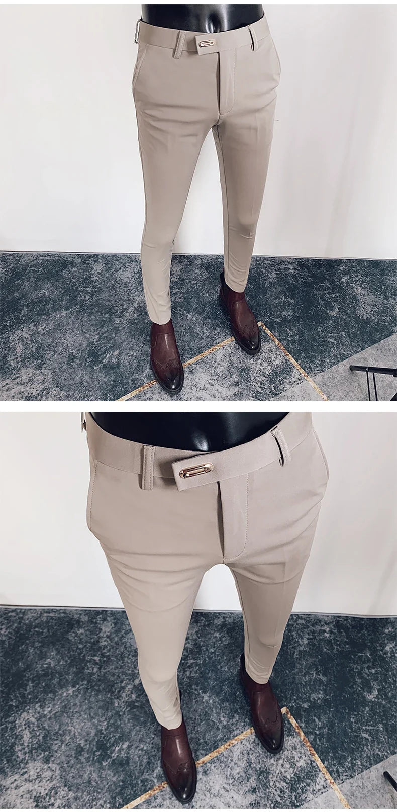 2026 Spring Summer Men's Casual Pants Formal Business Men Solid Color Slim Fit Office Social Trousers Wedding Party Suit Pants