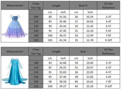 Children Costume Girl Dress Halloween Princess Cosplay Party Rapunzal Anna Elsa Birthday Clothes