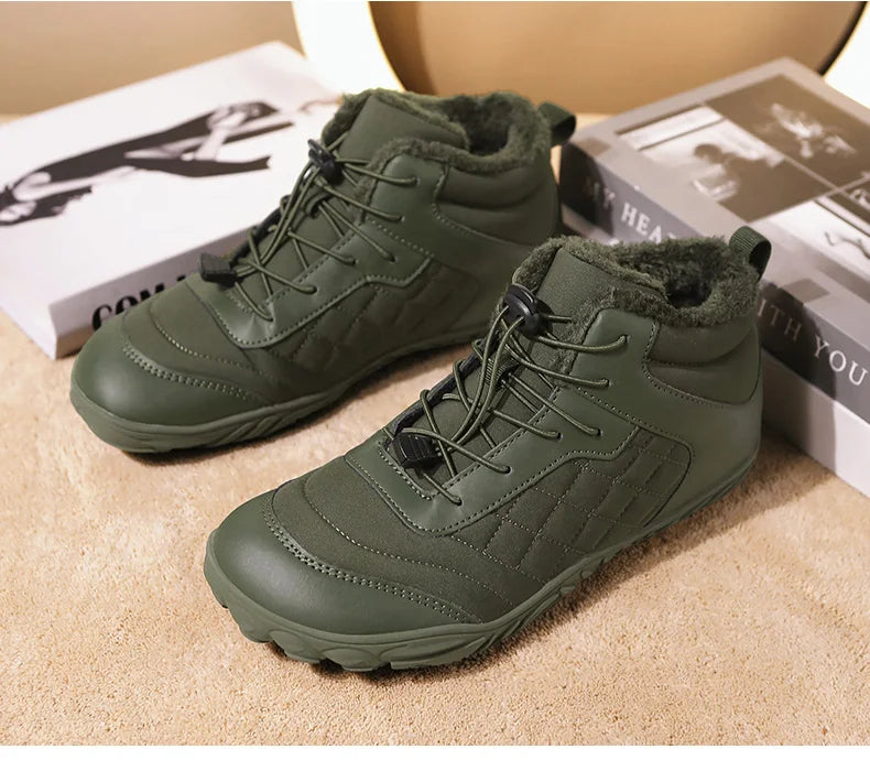 New Winter Booties Outdoor Waterproof Barefoot Boots For Men Ankle Boots Plush Warm Snow Shoes Non-slip Casual Sneakers Big Size