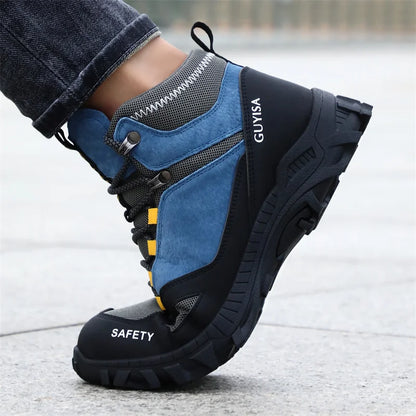 New Fashion 2026 High Top Safety Work Shoes Men Sneakers Steel Toe Cap Anti-puncture Indestructible Construction Site Boots