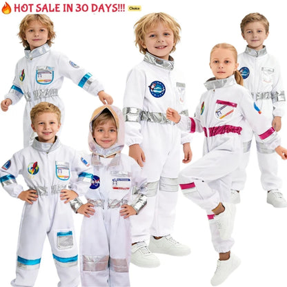 New Astronaut Boys Girls Cosplay Costume for Kids Spaceman Child Halloween Dress Up Children Rocket Jumpsuit Outfit Bodysuits