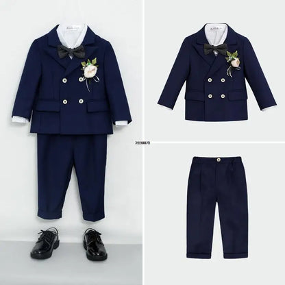 Little Boys Wedding Suit Children Photography Dress Kids Stage Performance Formal Blazer Suit Baby Birthday Ceremony Costume