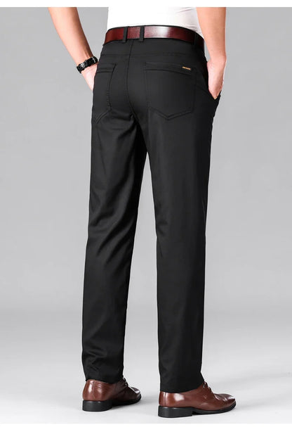 2024 Summer New Men's Business Thin Straight Casual Pants Classic Style cotton Stylish Stretch Luxury Trousers Male Brand