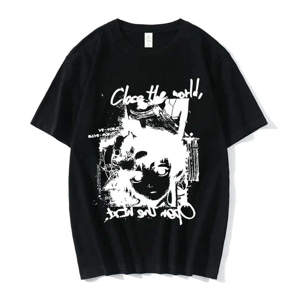 Anime Serial Experiments Lain T-Shirt Men Women Graphic T Shirts Unisex Iwakura Manga Girl Sci Fi Short Sleeve Tee Tops 62463