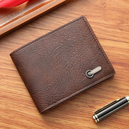 Homme court bifold en faux cuir masculina billetera porte-cartes d'identité porte-monnaie pochette couleur unie hombre business mince