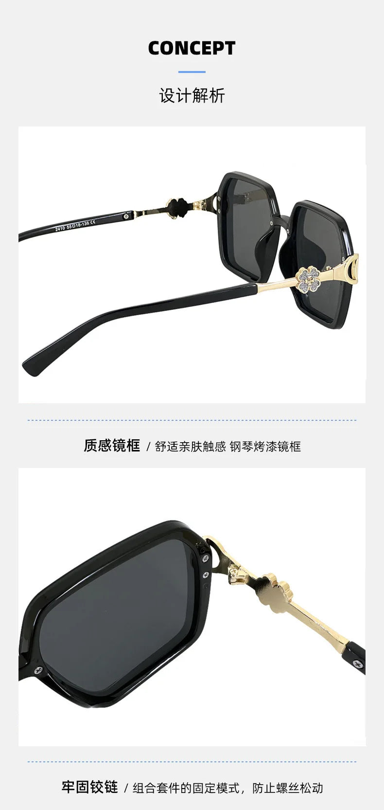 2025 New Sunglasses Ladies Glasses Alloy Legs with Diamound Sunglasses Women Luxury Gafas De Sol UV400