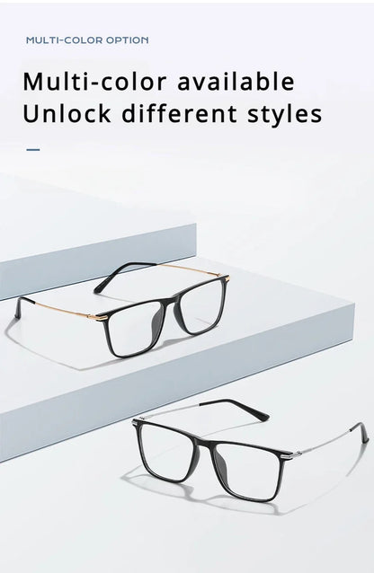 Titanium Classic Men's Square Frames Anti-blue Light Reading Glasses Myopia Can Be Customized Prescription Glasses 007