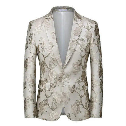 2026 New Men's Pink Embroidered Suit Jacket, Wedding Party Dress Coat, Fashionable Slim Male Blazers, Asian Size M-5XL 6XL
