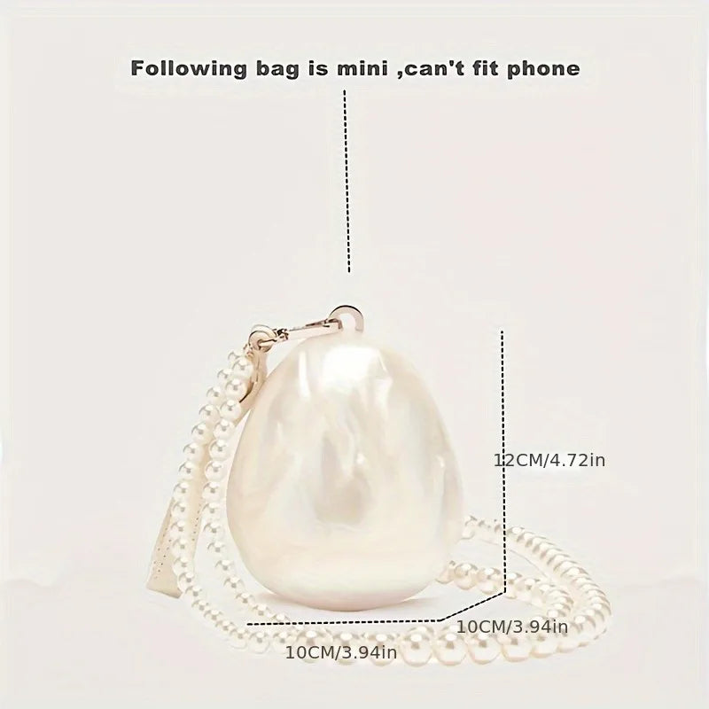 Women Acrylic Egg Bag Cute Pearl Evening Clutch Bag Beading Pearl Purse For Wedding Party Luxury shoulder Handbag Designer Chic