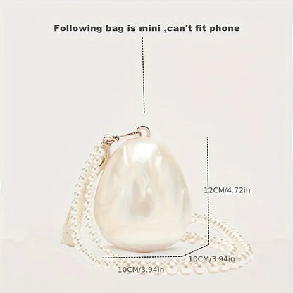 Women Acrylic Egg Bag Cute Pearl Evening Clutch Bag Beading Pearl Purse For Wedding Party Luxury shoulder Handbag Designer Chic