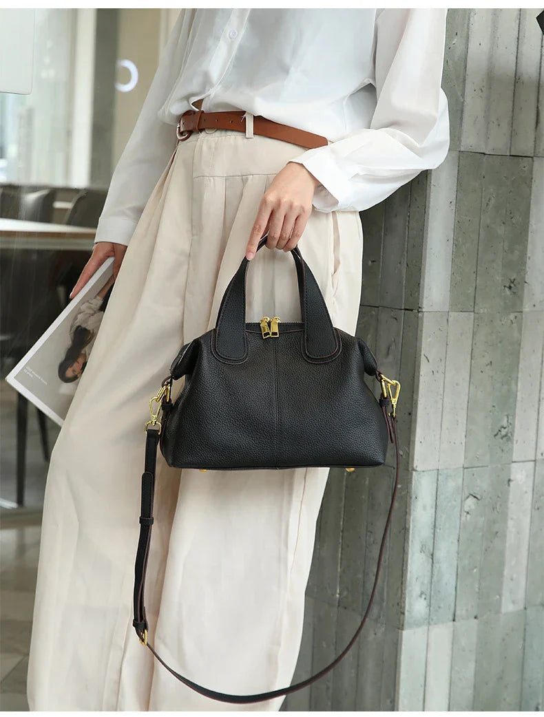 Women's Bag 2025 Trend Natural Cow Leather Bag Female Retro Cowhide Crossbody Bags Ladies Large Capacity Shoulder Bag Women