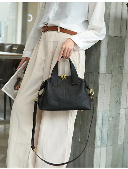 Women's Bag 2025 Trend Natural Cow Leather Bag Female Retro Cowhide Crossbody Bags Ladies Large Capacity Shoulder Bag Women