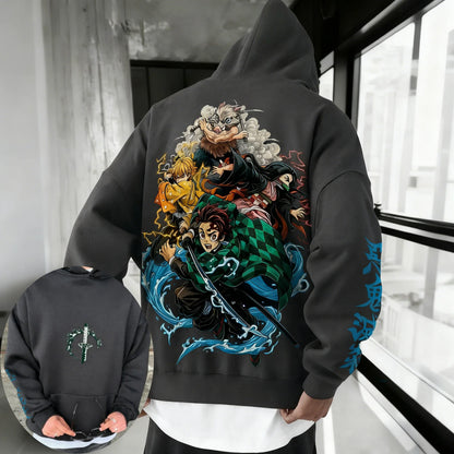 Demon Slayer: Kimetsu no Yaiba Men Hoodie Sweatshirt Japanese Anime Spring Autumn Winter Boy Long-sleeved Parent-child Outfit