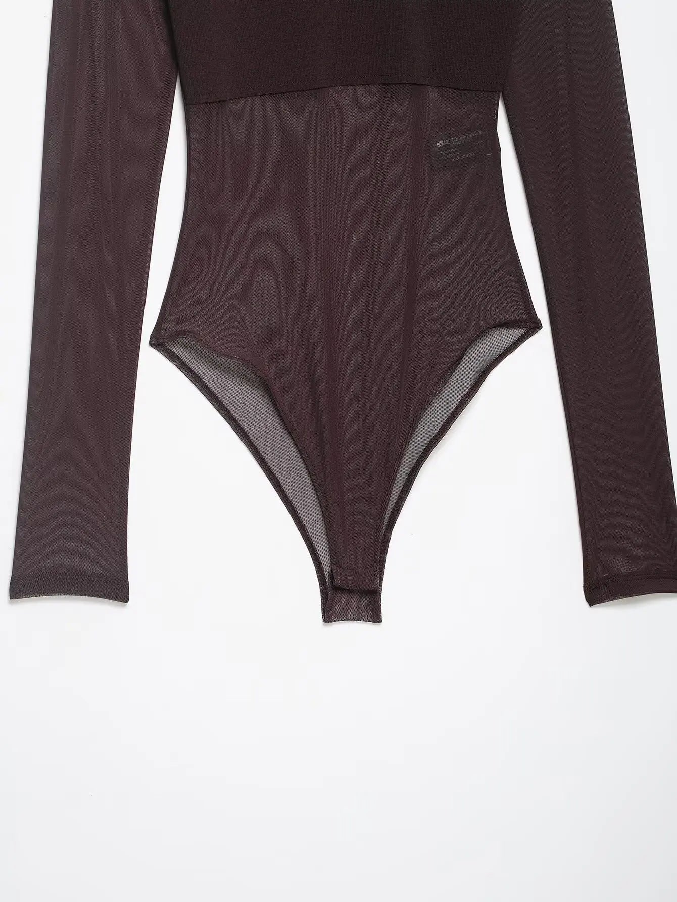 Chic Sheath Sexy Brown Streetwear Night Party Jumpsuit Fashion 2026 Club Long Sleeve Cool Strapless Sheer Mujer Tops