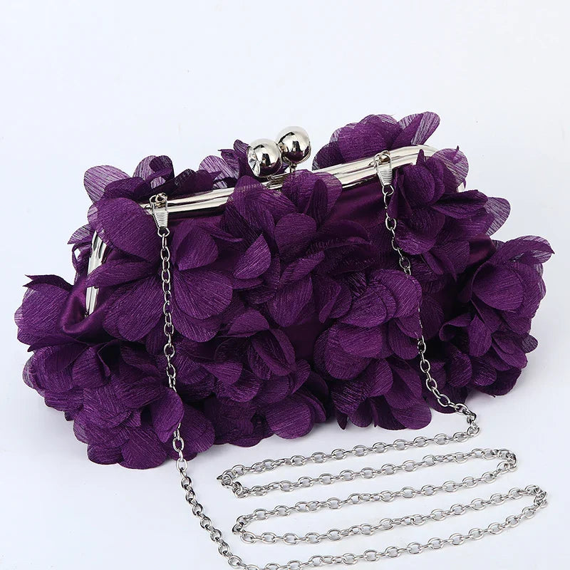 Flower Dinner Purse Designer Floral Chain Crossbody Bride Handbag Clutches Woman Petal Evening Party Clutch Wedding Dress Bag