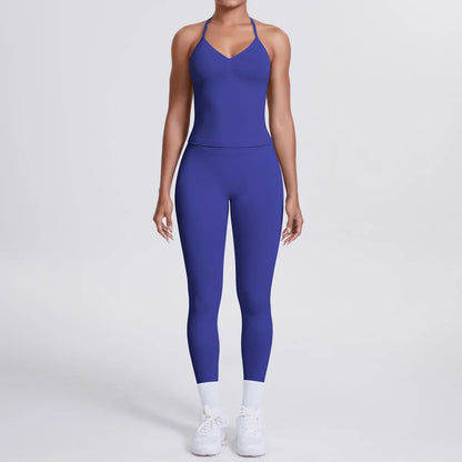 2 Piece Yoga Clothes Women Tracksuit Athletic Wear Pilates Fitness Suit Gym Workout Push Up Clothes Sports Bra Leggings Suit