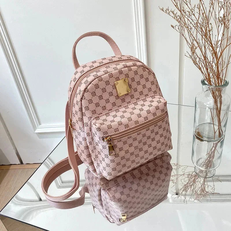 Classic floral material backpack for women, fashionable student backpack for women, daily shopping bag for women