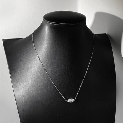 Marquise Cut 1-3CT Zircon or Moissanite Necklace for Women Gemstone Lab Diamond Pendant 925 Sterling Silver Plated 14K