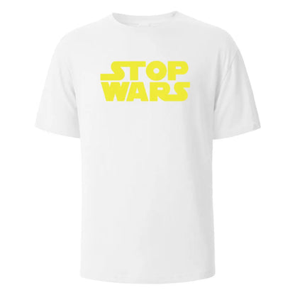 Stop Wars Printing Men‘s T-shirt Street Casual Breathable Tees 100% Cotton Funny Tops Street Oversized T-Shirts For Men Women