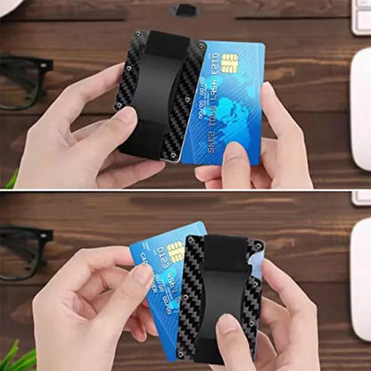 Étui portefeuille mini slim en fibre de carbone forgée, organisateur pour homme, Cartera Tarjetero Hombre, porte-cartes de crédit, cadeau de luxe