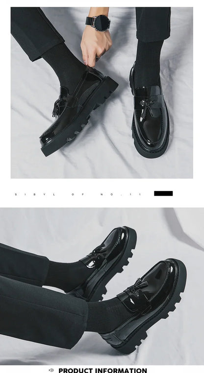Genuine Leather Men Shoes Fashion Men Work Shoe Luxury Design Thick Bottom  Elegant Formal Loafers Outdoor Comfort Business Shoe