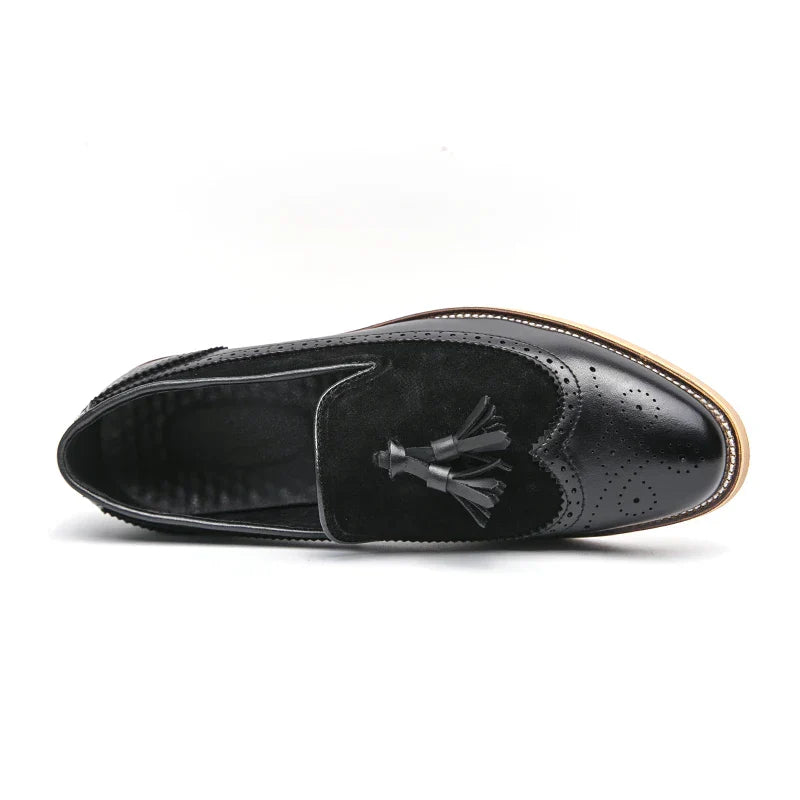 Men Business Dress Casual Fashion Elegant Formal ShoesSlip-on Evening Dress Loafers Party Tassel Leather Shoes Wedding Shoes