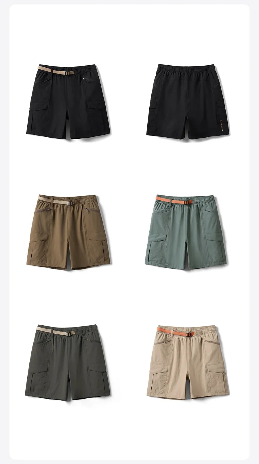 2026 Summer New Oversize 145gsm Elastic Quick Dry Fabric Shorts Men Elastic Wait Cargo Outdoor Shorts
