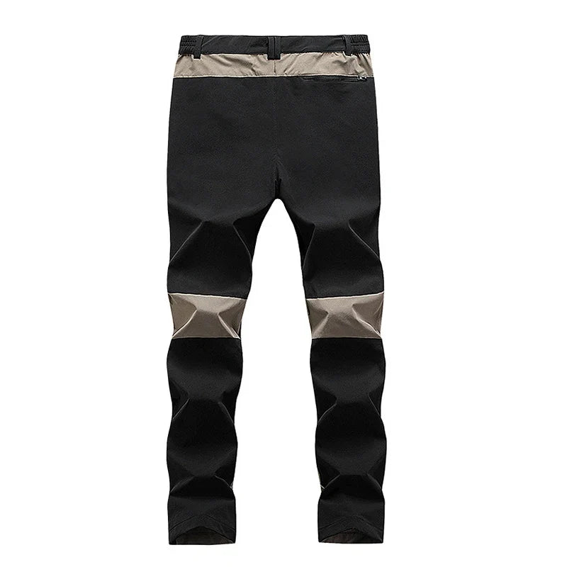 Outdoor Quick Drying Pants For Men Sports Breathable Spring Hiking Pants Elastic Casual Camping Fishing Trousers Splicing Colors