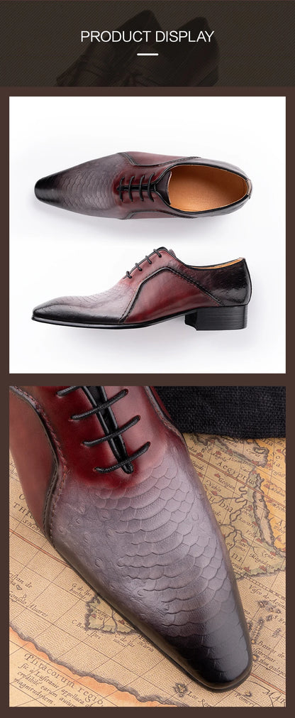 Luxury Business Men Oxford Shoe Elegant Top Quality Formal Genuine Leather Shoe Man Derby Brogues Shoes Wedding Party Shoes