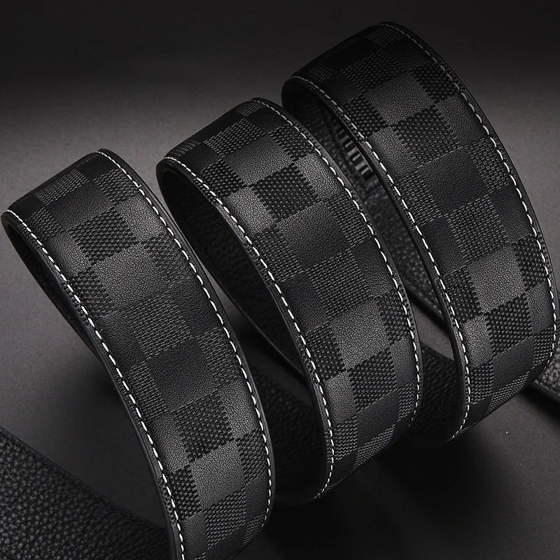 Brand Luxury Belt for men, Genuine Leather Automatic Buckle Adjustable Belt Fashion Style Golf Belt Luxury Gifts for Men