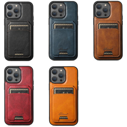 Luxury Magnetic Card Holder Leather 2 in 1 Phone Case For iPhone 17 16 15 14 13 12 Pro Max Plus Air Detachable Stand Phone Cover