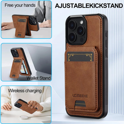 جراب مغناطيسي قابل للفصل 2 في 1 من الجلد لهاتف iPhone 16E 17 1615 14 13 12 11 Pro XS Max Air XR 8 7 Plus SE بغطاء هاتف وجيب للبطاقات