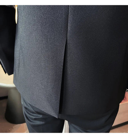 2024 Autumn New Zipper Decoration Blazer Men Casual Slim Fit Business Dress Coats Homme Formal Social Prom Tuxedo Men Clothing