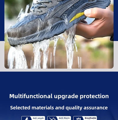 summer mesh safety shoes breathable work shoes industrial construction indestructible shoes for men steel toe safety work boots