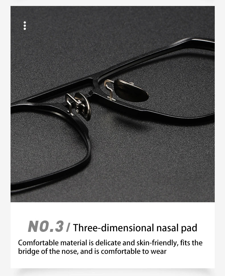 Large Frame Aluminum Frame Titanium Business Anti-Blue Light Reading Glasses Men Ladies Customizable Prescription ZY-20239