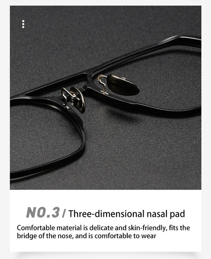 Large Frame Aluminum Frame Titanium Business Anti-Blue Light Reading Glasses Men Ladies Customizable Prescription ZY-20239