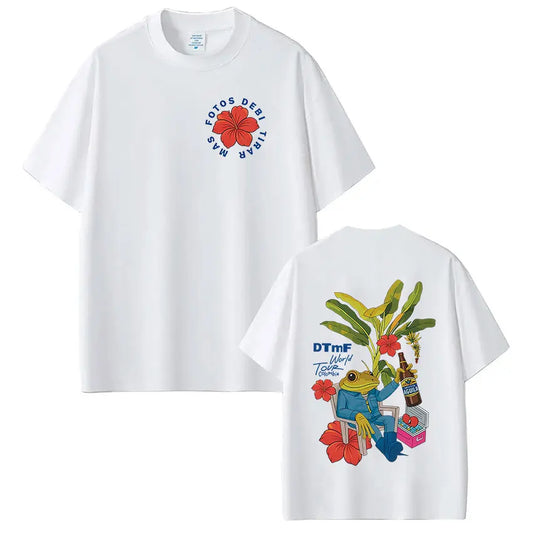 Rapper Bad Bunny T-shirt Debi Tirar Mas Fotos DTMF World Tour T Shirts Men's Women Fashion Vintage Hip Hop T-shirts Streetwear