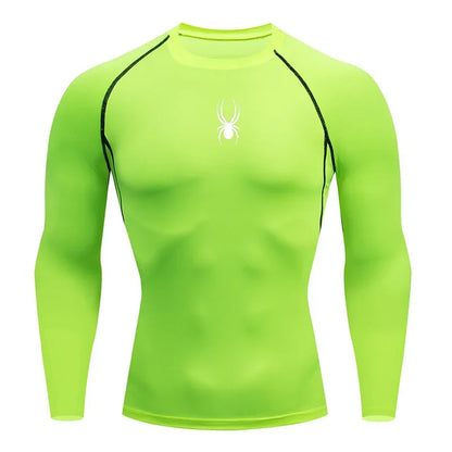 Men's Long Sleeves Fitness T-shirt Gym Compression Dry Fit T-shirt Sportswear Spring And Autumn Outdoor Sports Running Tees Tops