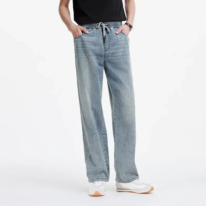 Men Pants Denim American Vintage Loose Straight Leg Trendy Fashion Comfort Commute 2026 Summer Casual Style Top