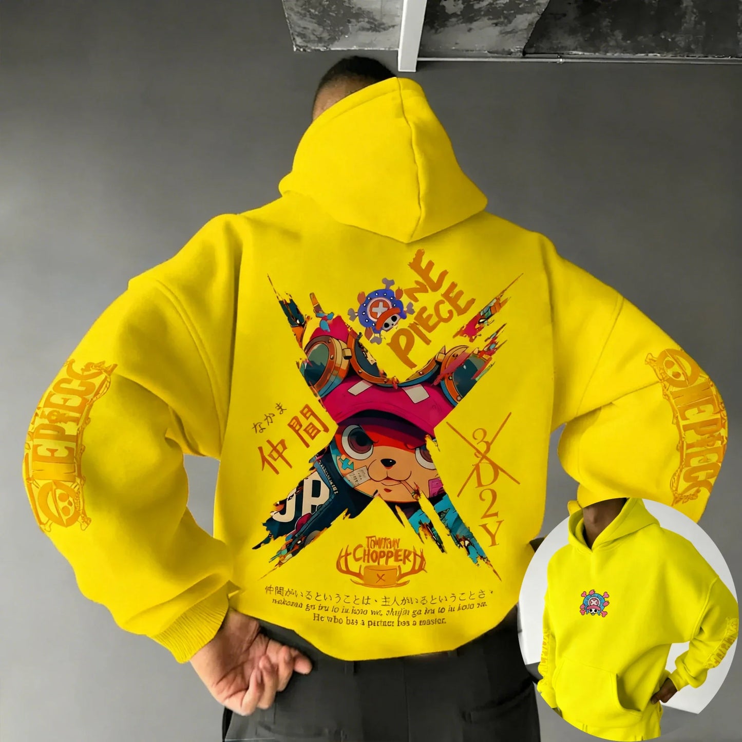 One Piece Men's Hoodie Sweatshirt Tony Tony Chopper Japan Anime Spring Autumn and Winter Boys Long-sleeved Parent-child Outfit