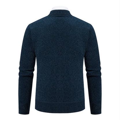 2023 Knitwear Spring and Autumn Men's Stand-up Collar Thick Warm Cardigan Sweater Winter Loose Casual Coat